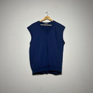 VTG Ashworth Sweater Vest Loose Fit Men XL Blue Golf V Neck Classic Tall 90s USA